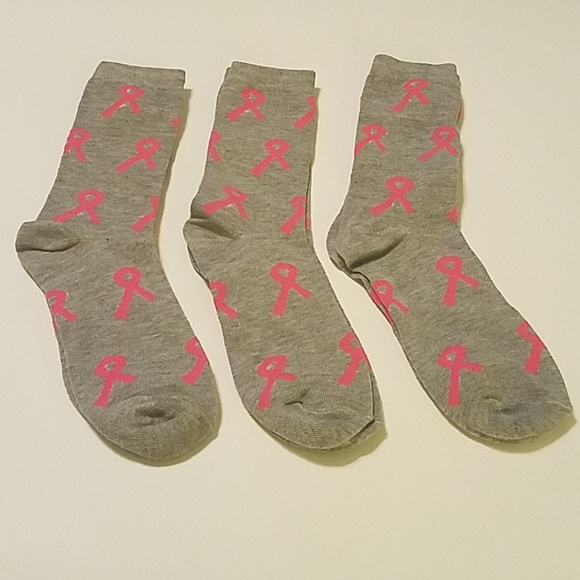Three Pair of Breast Cancer Socks - Picture 2 of 2